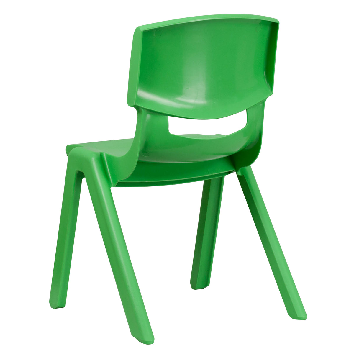 Green |#| 4 Pack Green Plastic Stack School Chair with 15.5"H Seat, 3rd-7th School Chair
