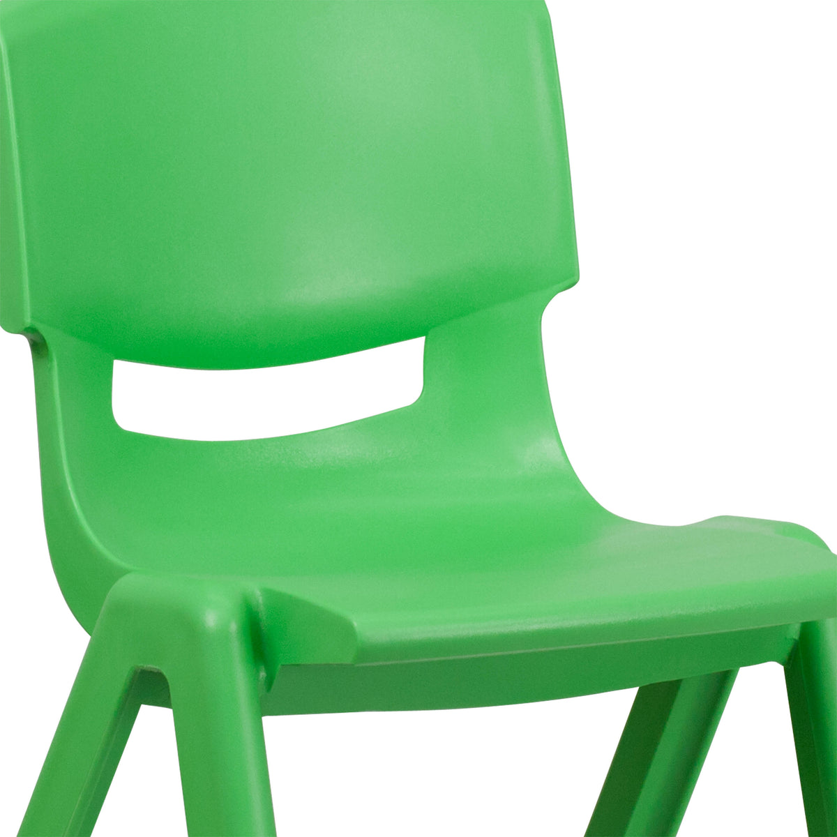 Green |#| 4 Pack Green Plastic Stack School Chair with 15.5"H Seat, 3rd-7th School Chair