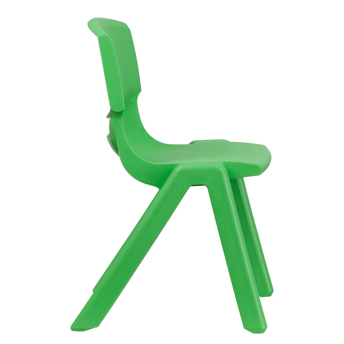 Green |#| 4 Pack Green Plastic Stack School Chair with 15.5"H Seat, 3rd-7th School Chair