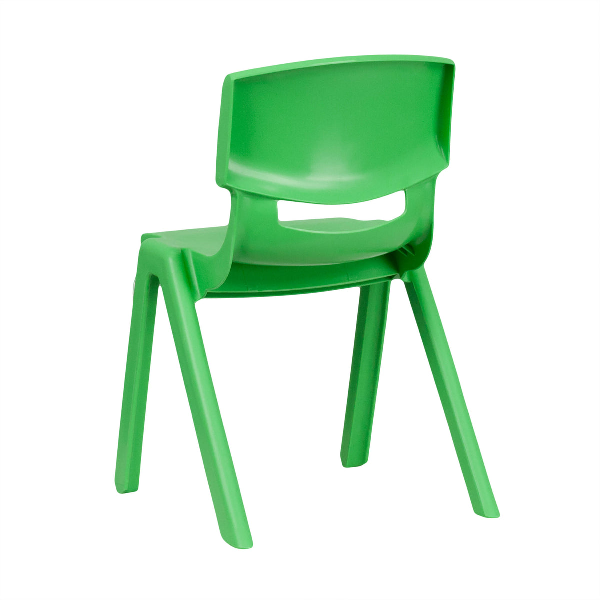 Green |#| 4 Pack Green Plastic Stack School Chair with 13.25"H Seat, K-2 School Chair