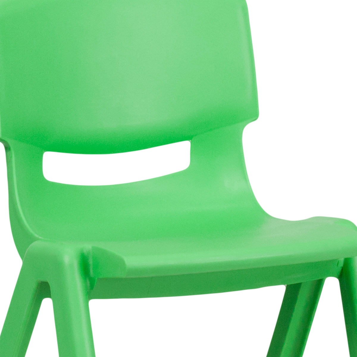 Green |#| 4 Pack Green Plastic Stack School Chair with 13.25"H Seat, K-2 School Chair