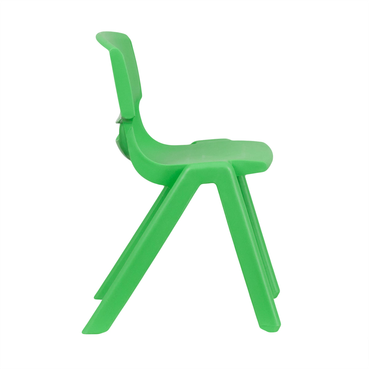 Green |#| 4 Pack Green Plastic Stack School Chair with 13.25"H Seat, K-2 School Chair