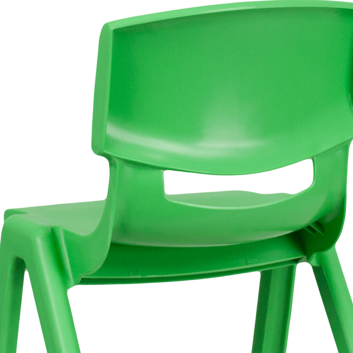 Green |#| 4 Pack Green Plastic Stack School Chair with 13.25"H Seat, K-2 School Chair