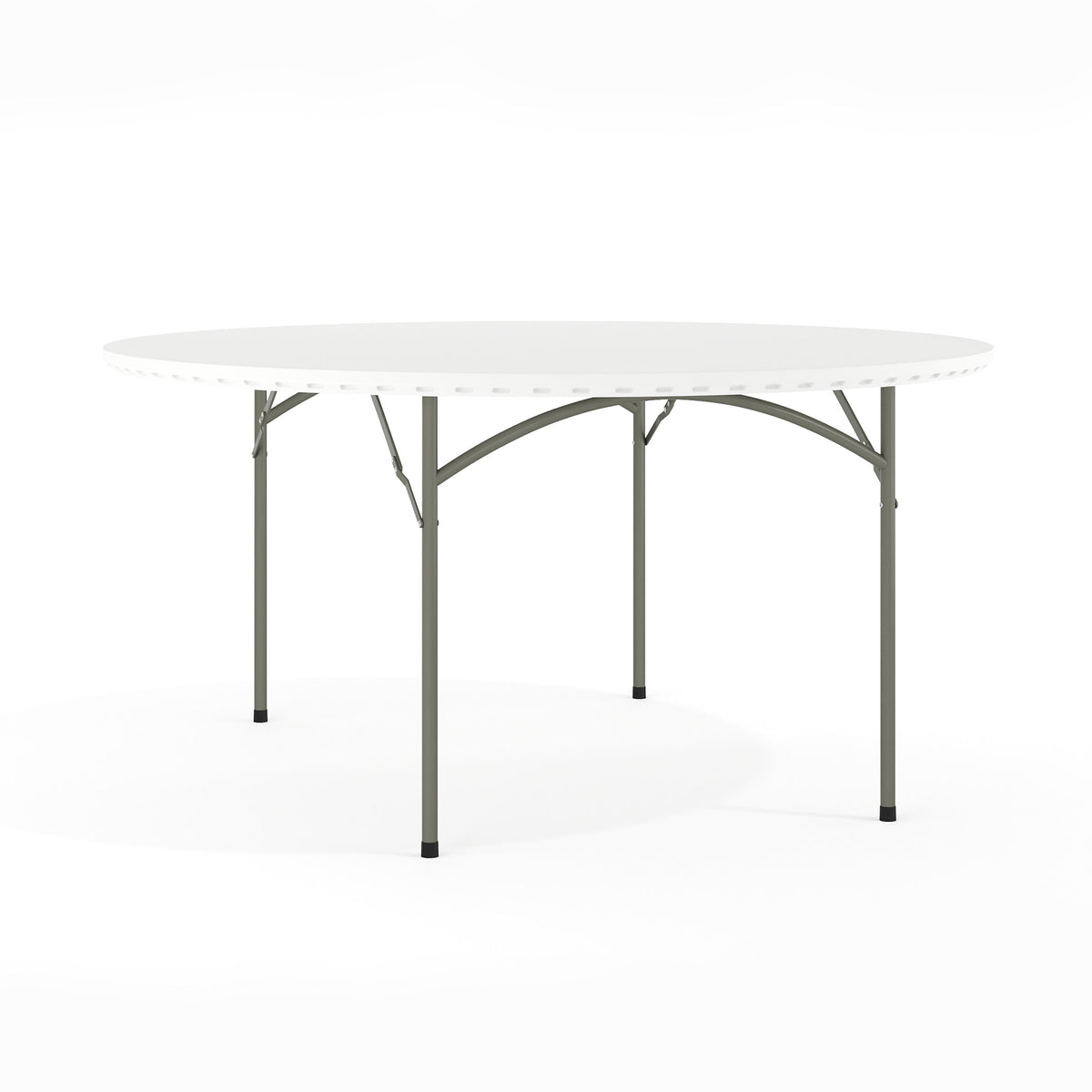 5-Foot Round Granite White Plastic Folding Table - Banquet / Event Folding Table