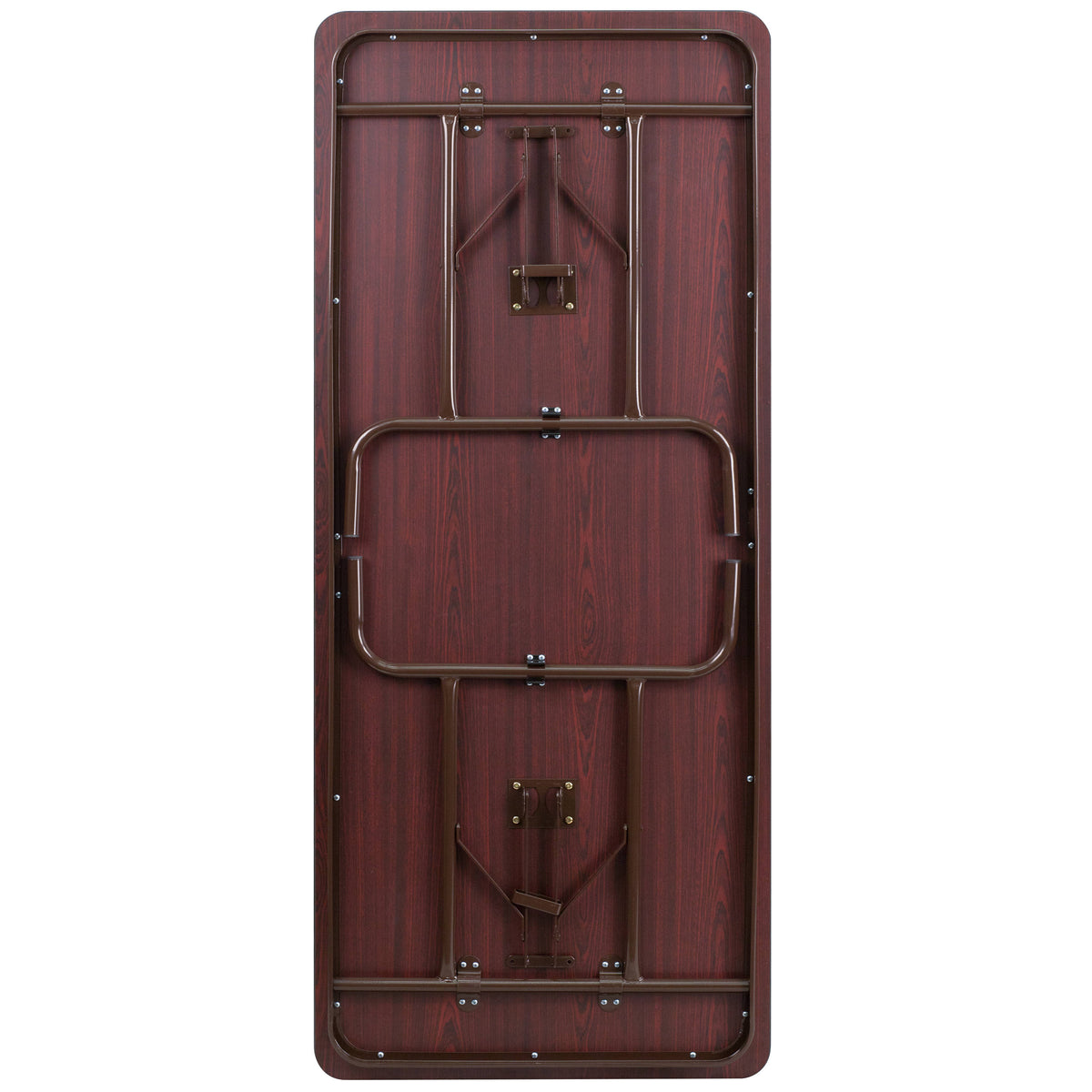 6-Foot High Pressure Mahogany Laminate Folding Banquet & Catering Table
