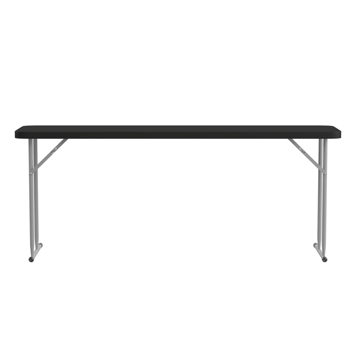 Black |#| 6-Foot Inch Rectangle Black Plastic Folding Training / Seminar Table