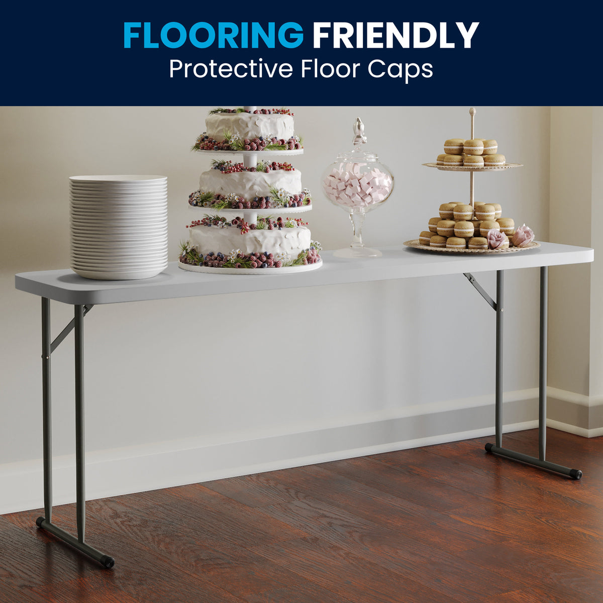 Granite White |#| 6-Foot Inch Rectangle Granite White Plastic Folding Training / Seminar Table