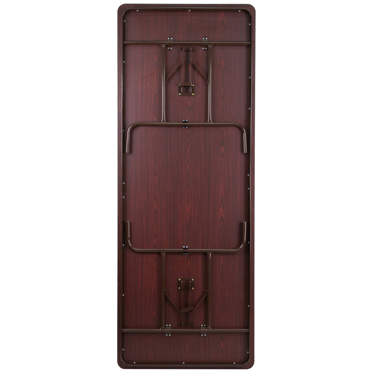 8-Foot High Pressure Mahogany Laminate Folding Banquet & Catering Table