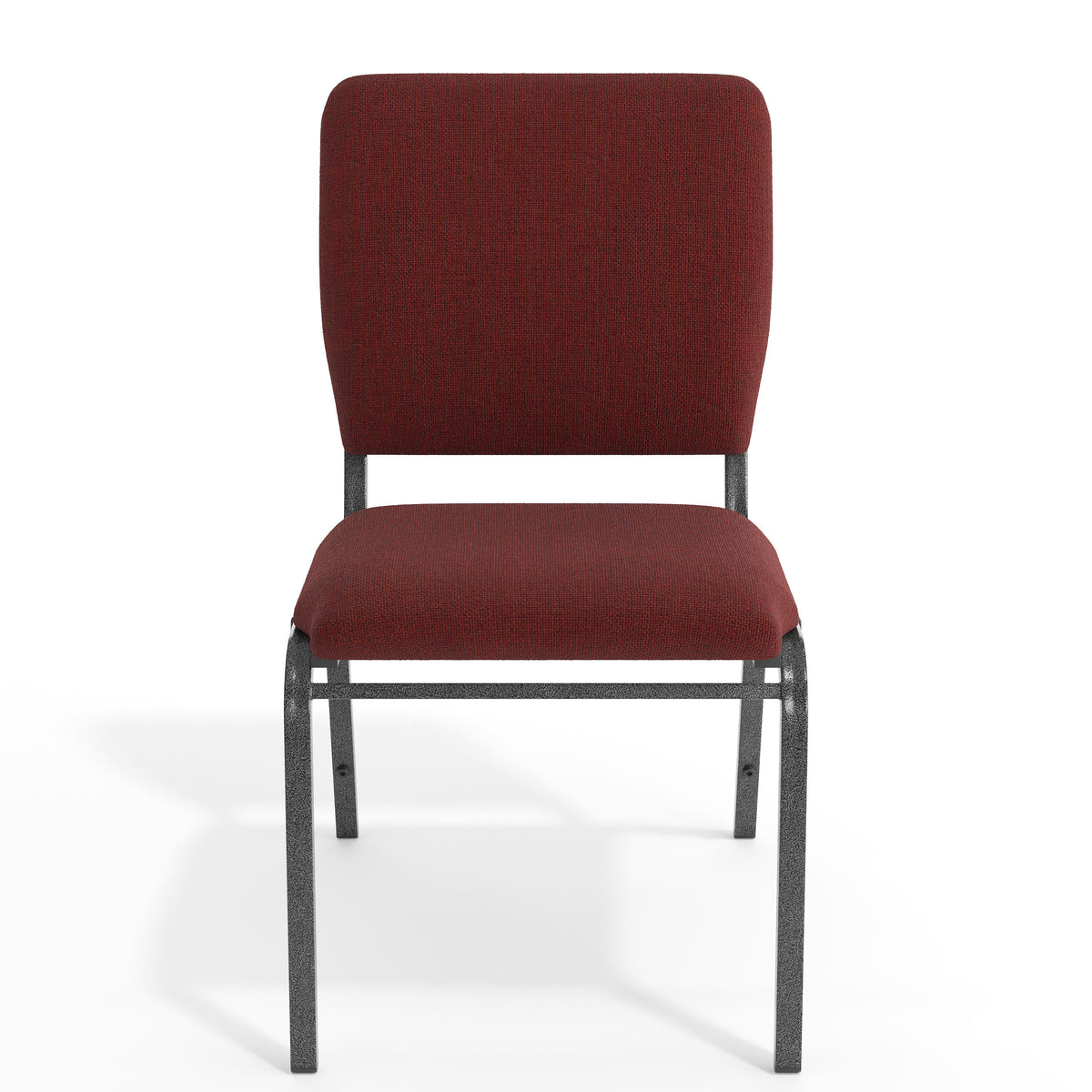 Maroon Fabric/Silver Vein Frame |#| Maroon Multipurpose Church Chairs - 18.5 in. Wide