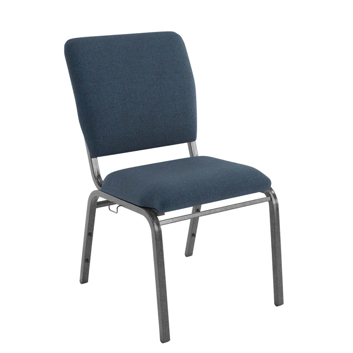 Navy Fabric/Silver Vein Frame |#| Navy Multipurpose Church Chairs - 18.5 in. Wide