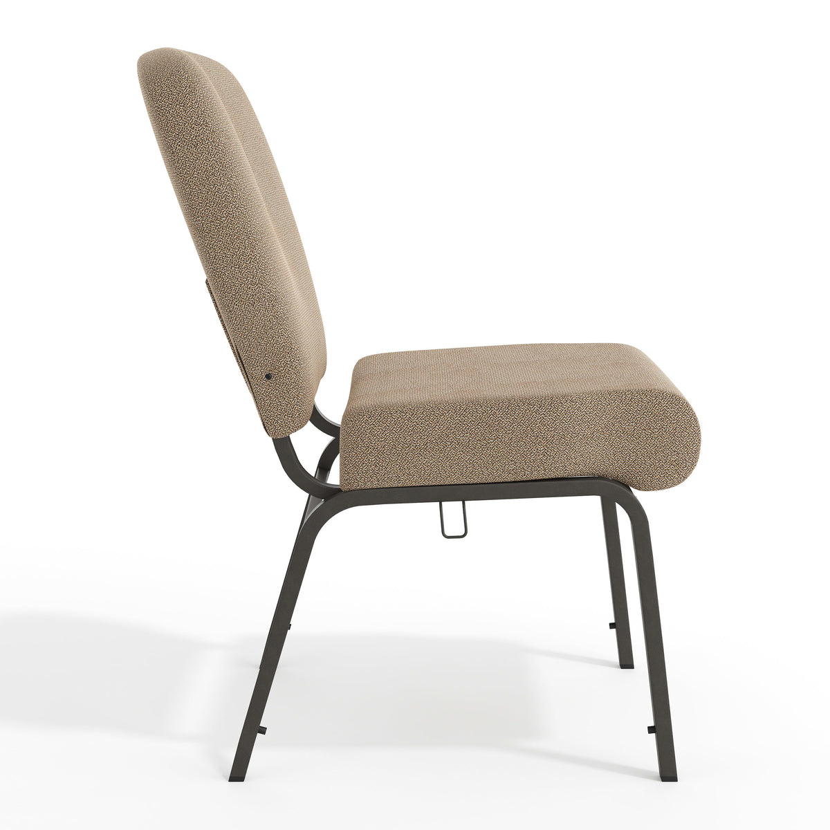 Tan Speckle Fabric/Black Textured Frame |#| Tan Speckle Church Chair - 20 in. Wide