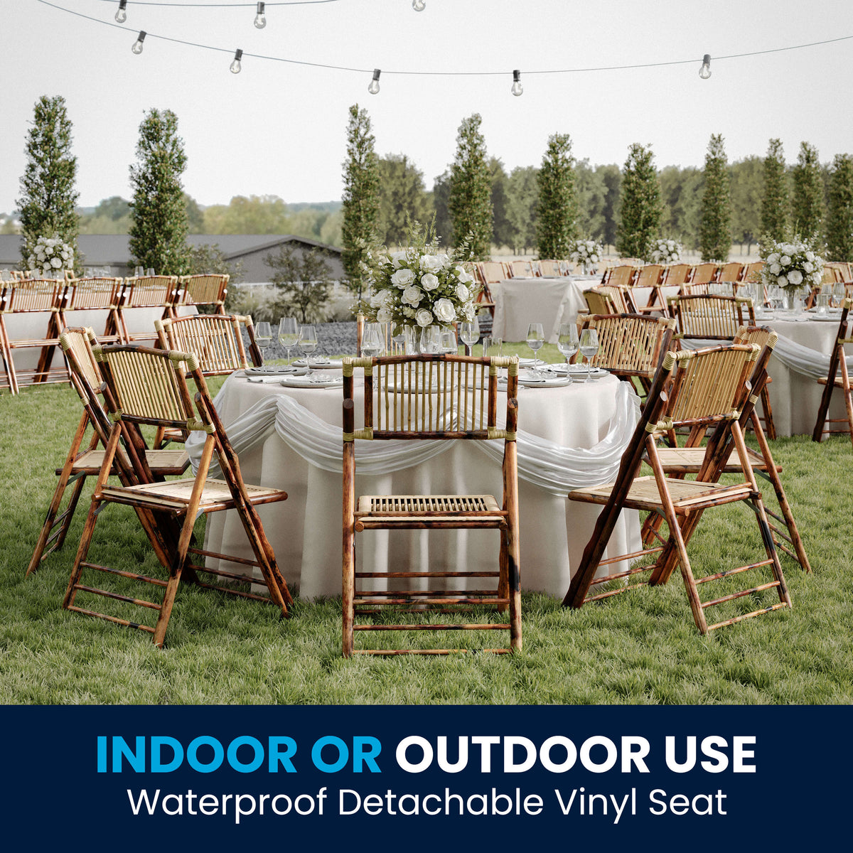 Bamboo Wood Folding Chair - Event Folding Chair - Commercial Folding Chair