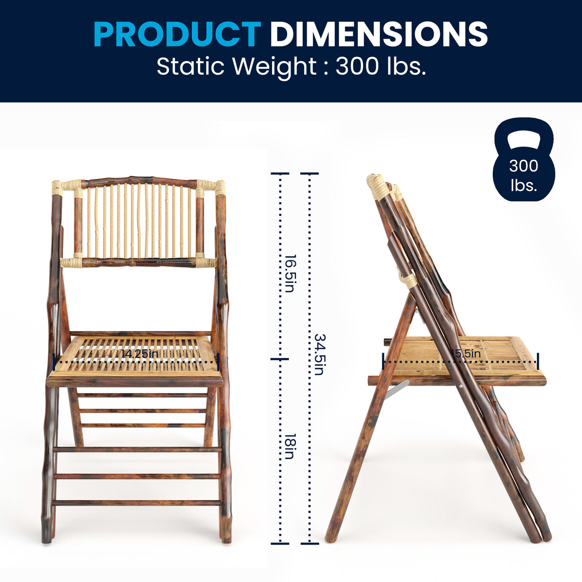 Bamboo Wood Folding Chair - Event Folding Chair - Commercial Folding Chair