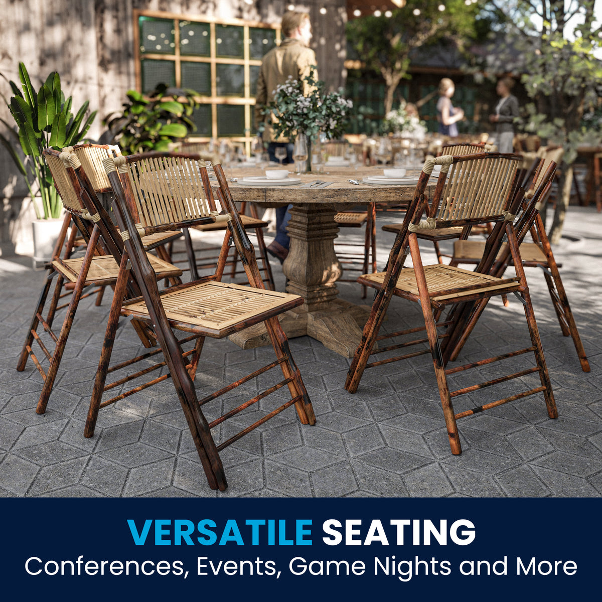 Bamboo Wood Folding Chair - Event Folding Chair - Commercial Folding Chair
