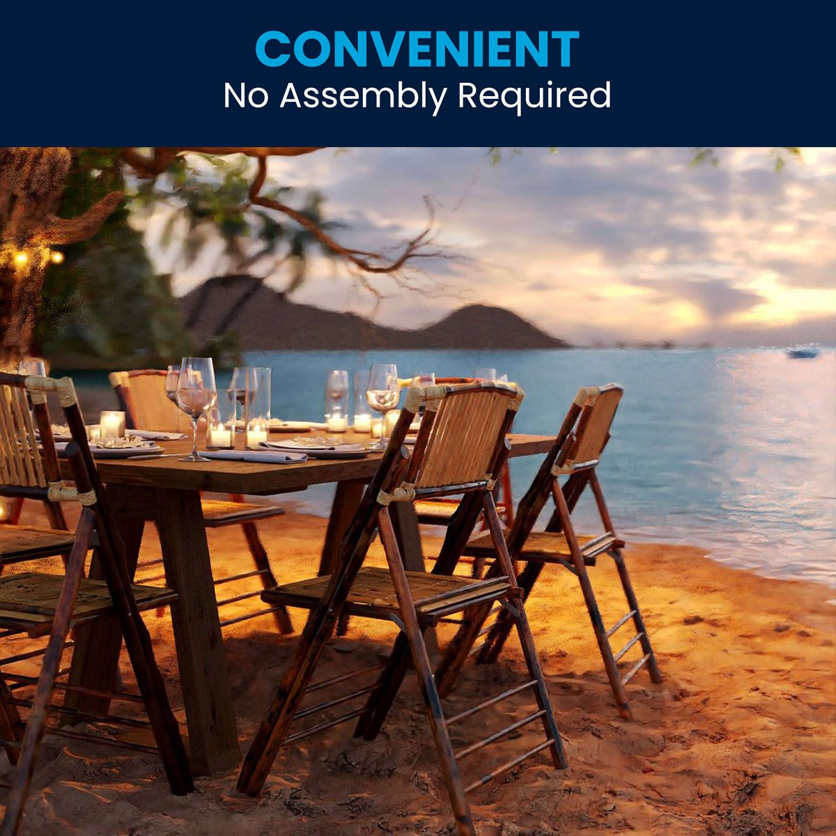 Bamboo Wood Folding Chair - Event Folding Chair - Commercial Folding Chair
