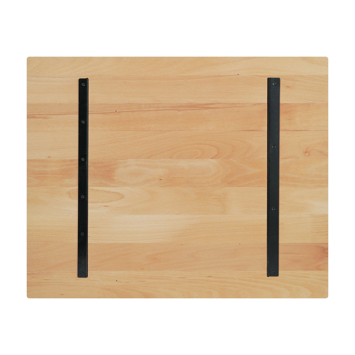 Natural |#| 24x30 Commercial Solid Wood Tabletop with Support Bars for Indoor Use-Natural