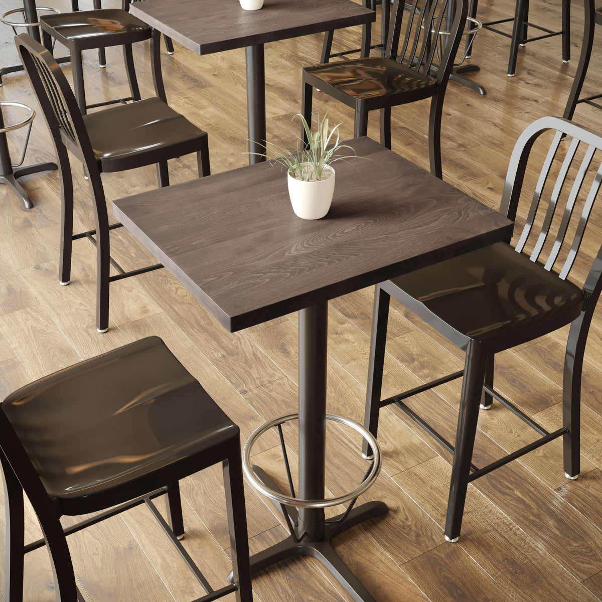 Dark Brown |#| 24x30 Commercial Solid Wood Tabletop with Support Bars for Indoor Use-Dark Brown
