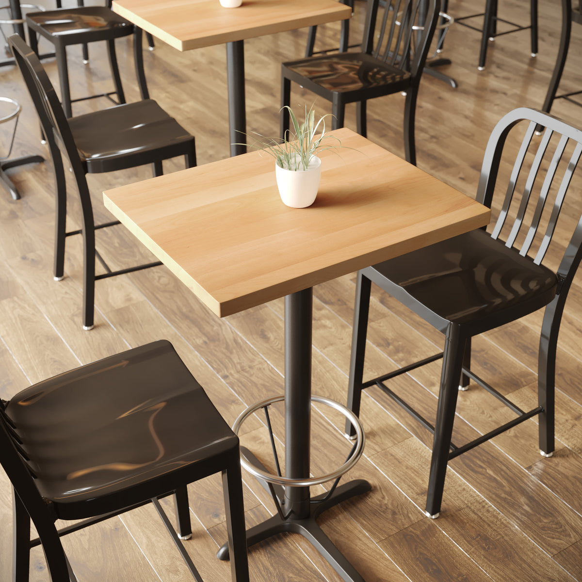 Natural |#| 24x30 Commercial Solid Wood Tabletop with Support Bars for Indoor Use-Natural