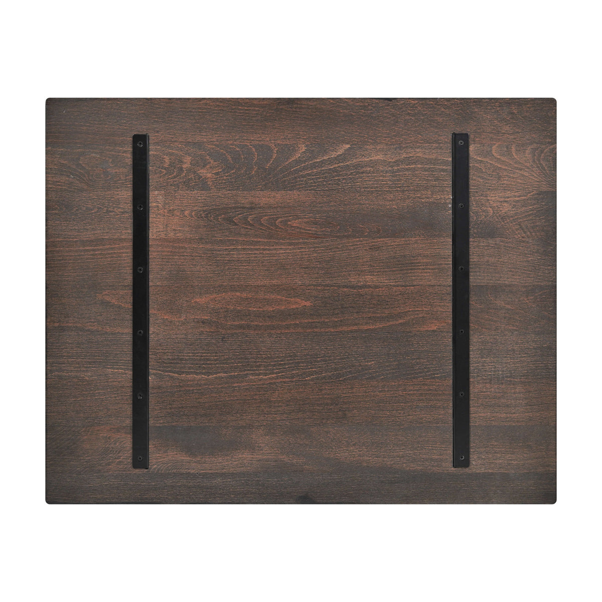 Dark Brown |#| 24x30 Commercial Solid Wood Tabletop with Support Bars for Indoor Use-Dark Brown