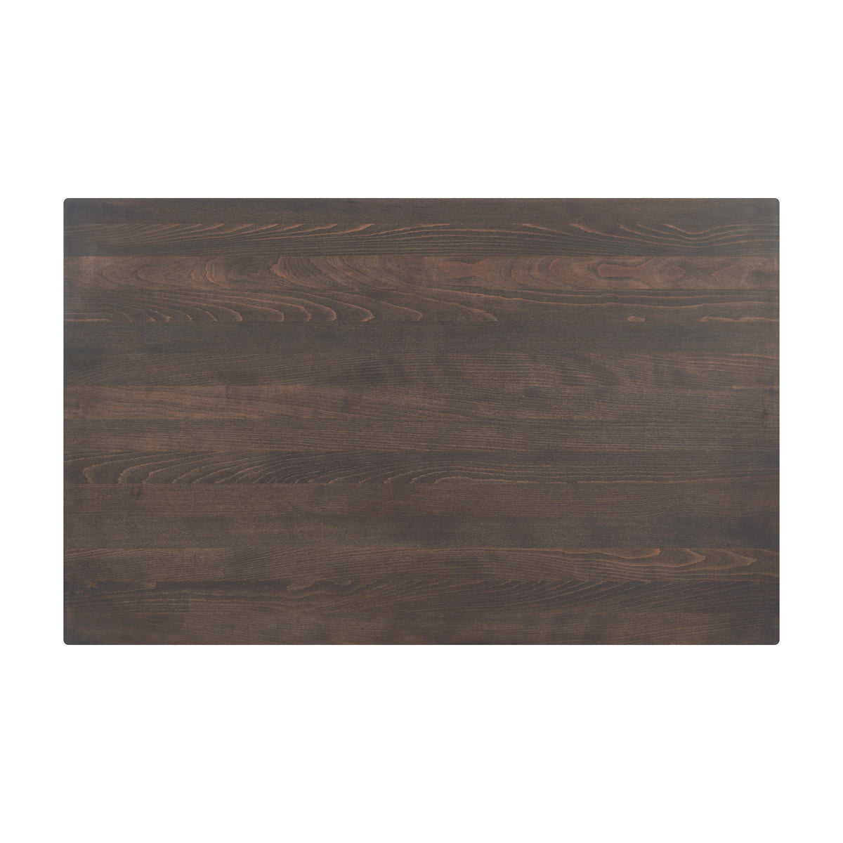 Dark Brown Top/Silver Base |#| Commercial 30x48 Brown Table-27x15 Dual Column Table Height SIL Cast Iron Base