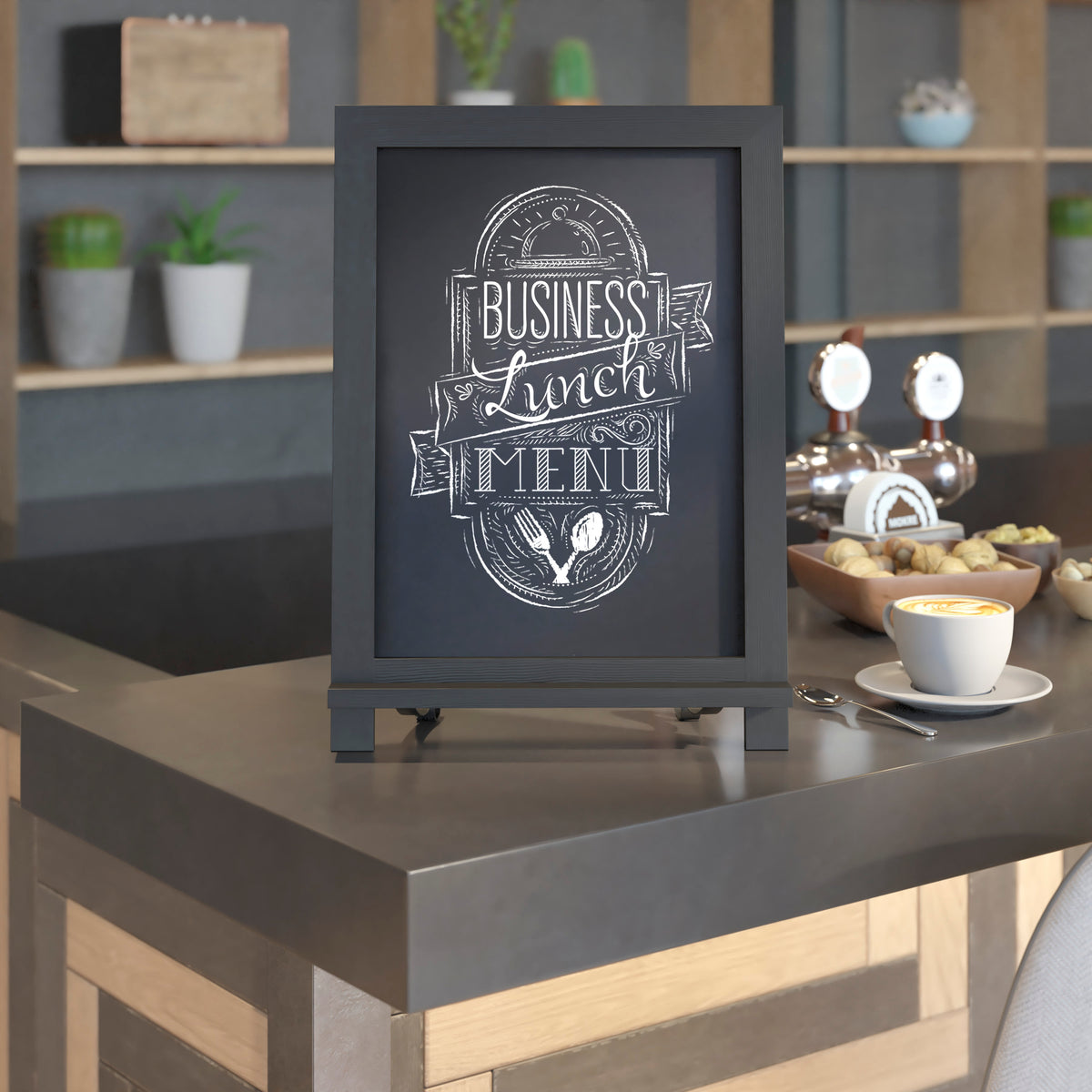 Black,12"W x 1.88"D x 17"H |#| 10 Pack 12" x 17" Tabletop or Wall Mount Magnetic Chalkboards - Black