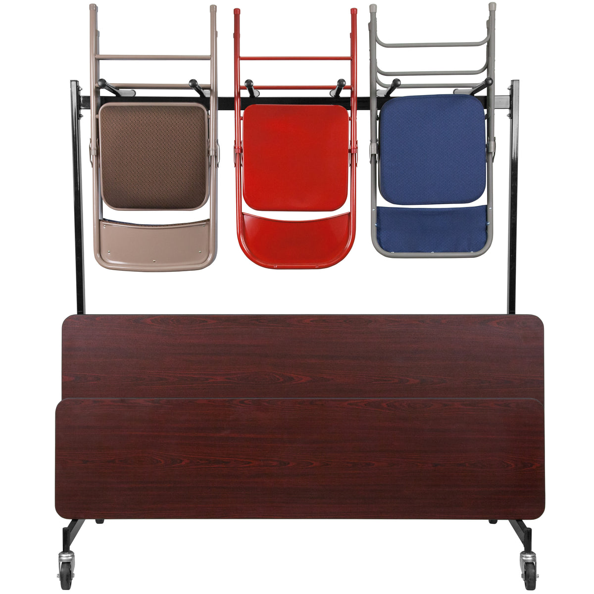 Hanging Chair and 72" - 96" Long Table Combo Dolly with Swivel Casters