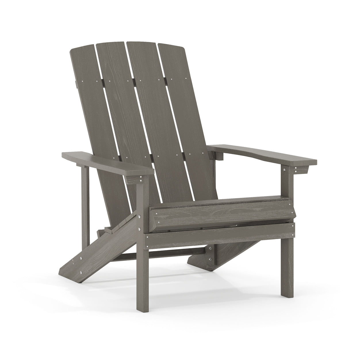 Gray |#| Outdoor Gray All-Weather Poly Resin Wood Adirondack Chair