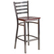 Mahogany Wood Seat/Clear Coated Metal Frame