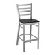 Black Wood Seat/Clear Coated Metal Frame
