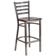 Walnut Wood Seat/Clear Coated Metal Frame