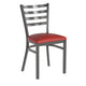 Red Vinyl Seat/Clear Coated Metal Frame