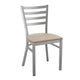 Antique White Wood Seat/Clear Coated Metal Frame