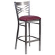 Burgundy Vinyl Seat/Clear Coated Metal Frame
