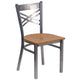 Natural Wood Seat/Clear Coated Metal Frame