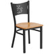 Natural Wood Seat/Black Metal Frame