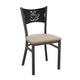 Antique White Wood Seat/Black Metal Frame
