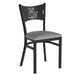 Gray Vinyl Seat/Black Metal Frame