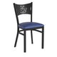 Blue Vinyl Seat/Black Metal Frame