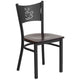 Walnut Wood Seat/Black Metal Frame