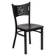 Mahogany Wood Seat/Black Metal Frame