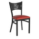 Red Vinyl Seat/Black Metal Frame