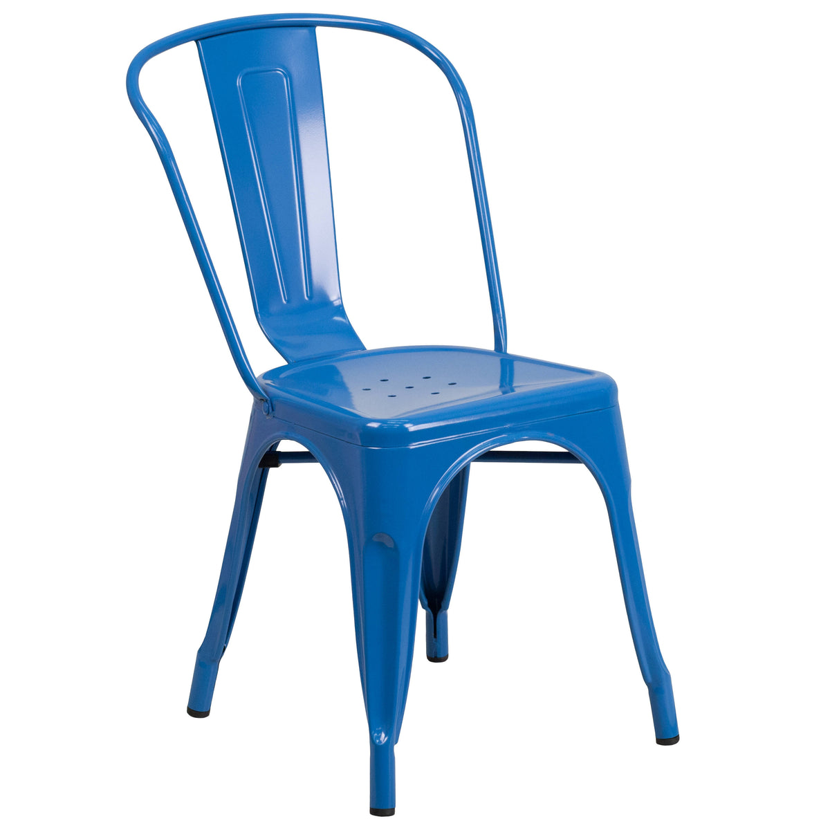 Blue |#| 30" Round Blue Metal Indoor-Outdoor Table Set with 2 Cafe Chairs
