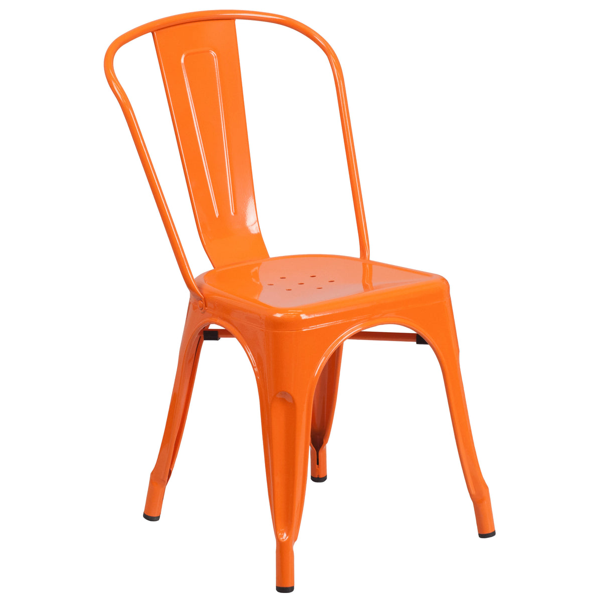 Orange |#| 30" Round Orange Metal Indoor-Outdoor Table Set with 2 Cafe Chairs