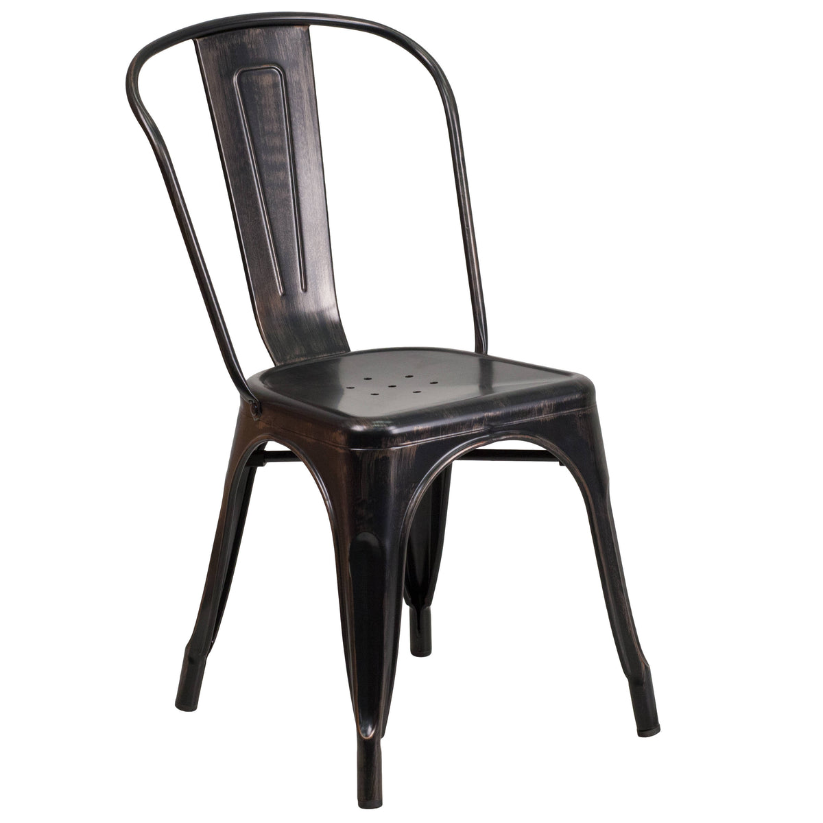 Black-Antique Gold |#| 30" Round Black-Antique Gold Metal Indoor-Outdoor Table Set with 2 Cafe Chairs