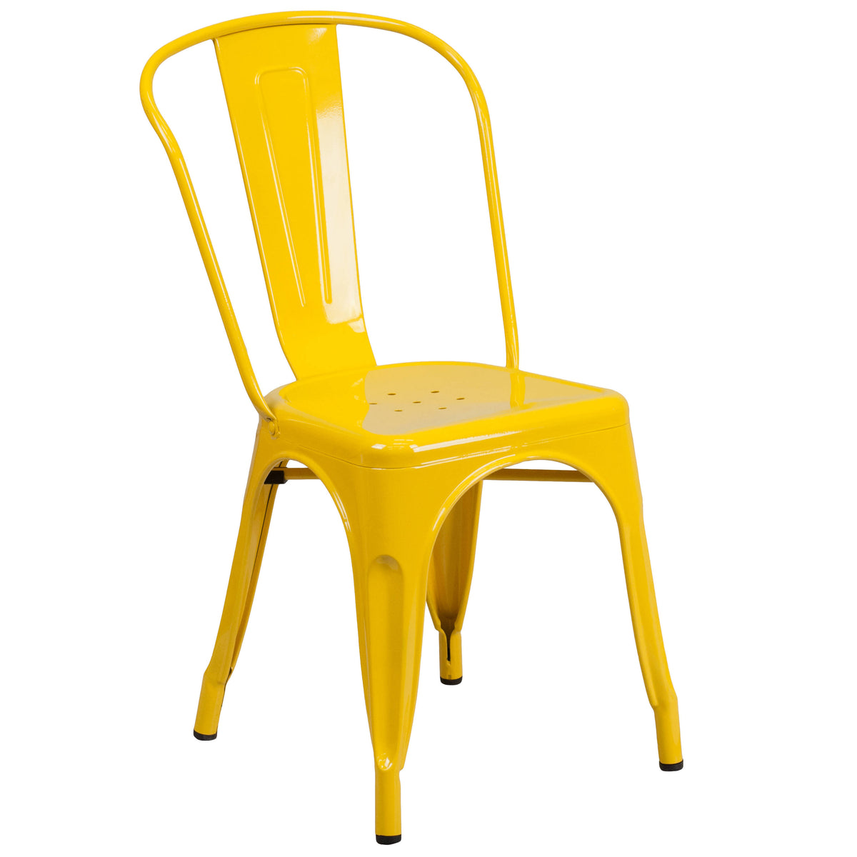Yellow |#| 30" Round Yellow Metal Indoor-Outdoor Table Set with 2 Cafe Chairs