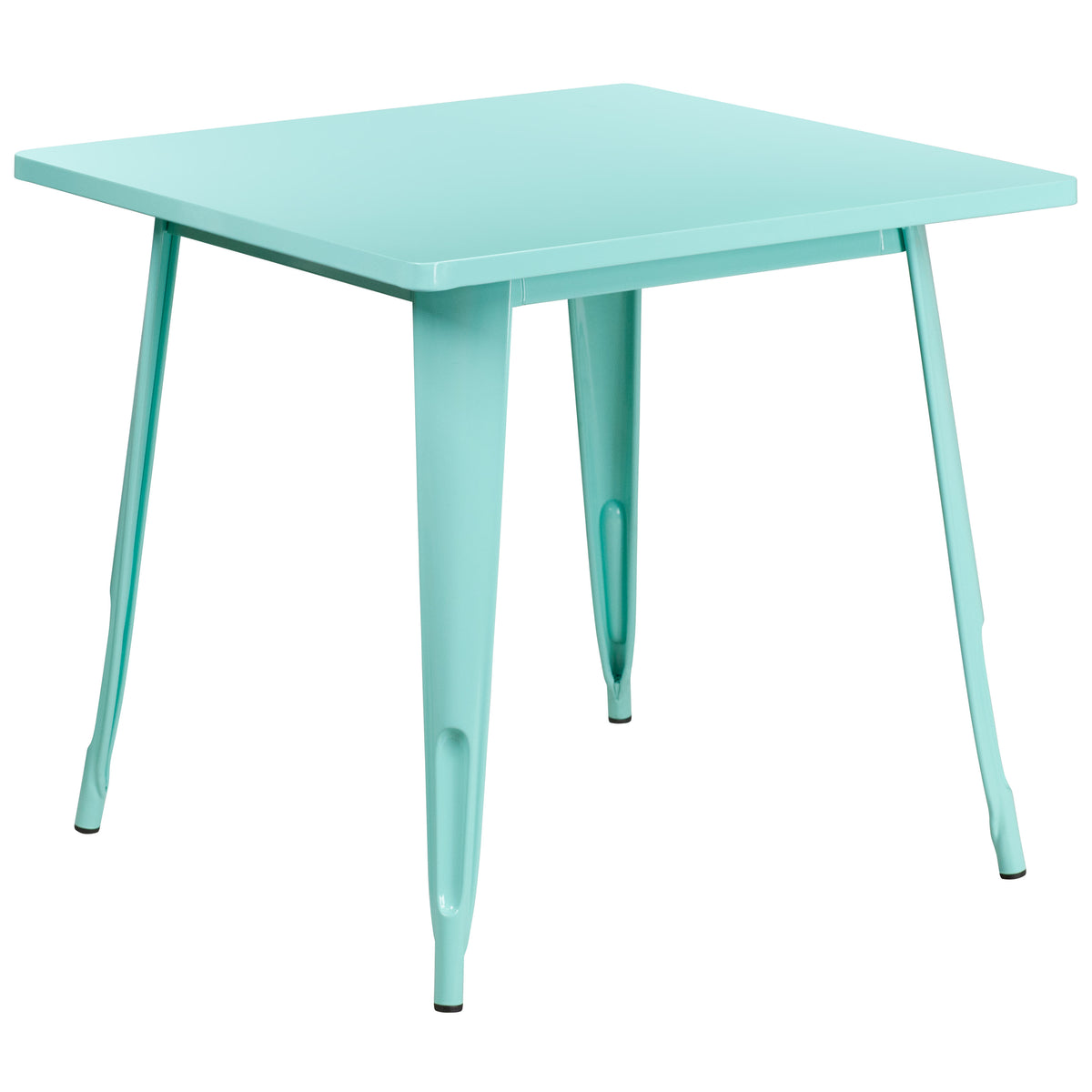 Mint Green |#| 31.5" Square Mint Green Metal Indoor-Outdoor Table - Hospitality Furniture