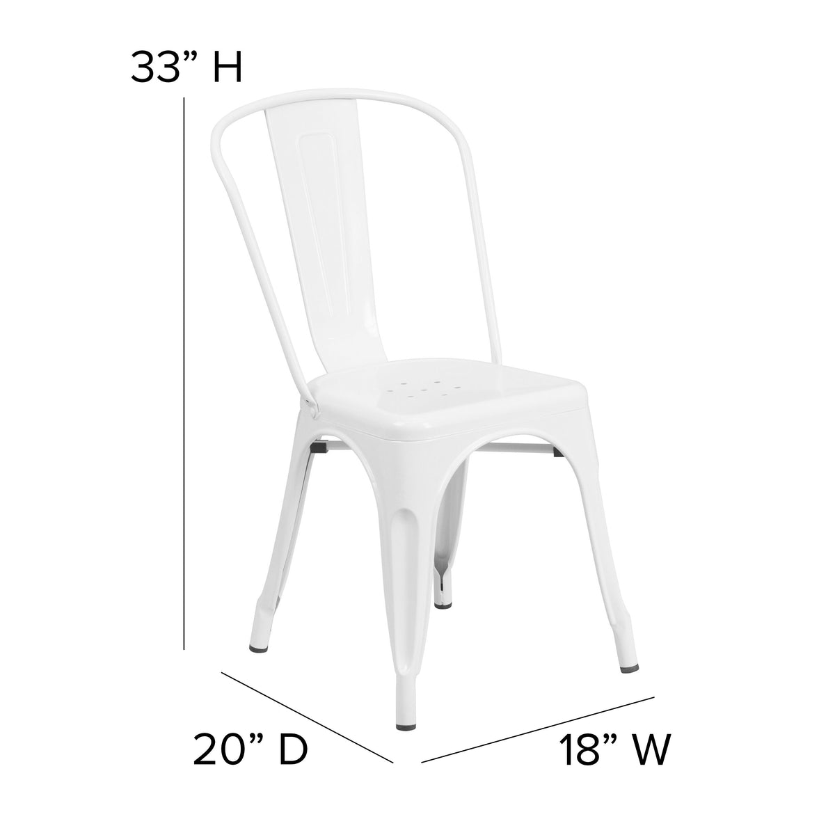 White |#| 31.5" Square White Metal Indoor-Outdoor Table Set with 4 Stack Chairs