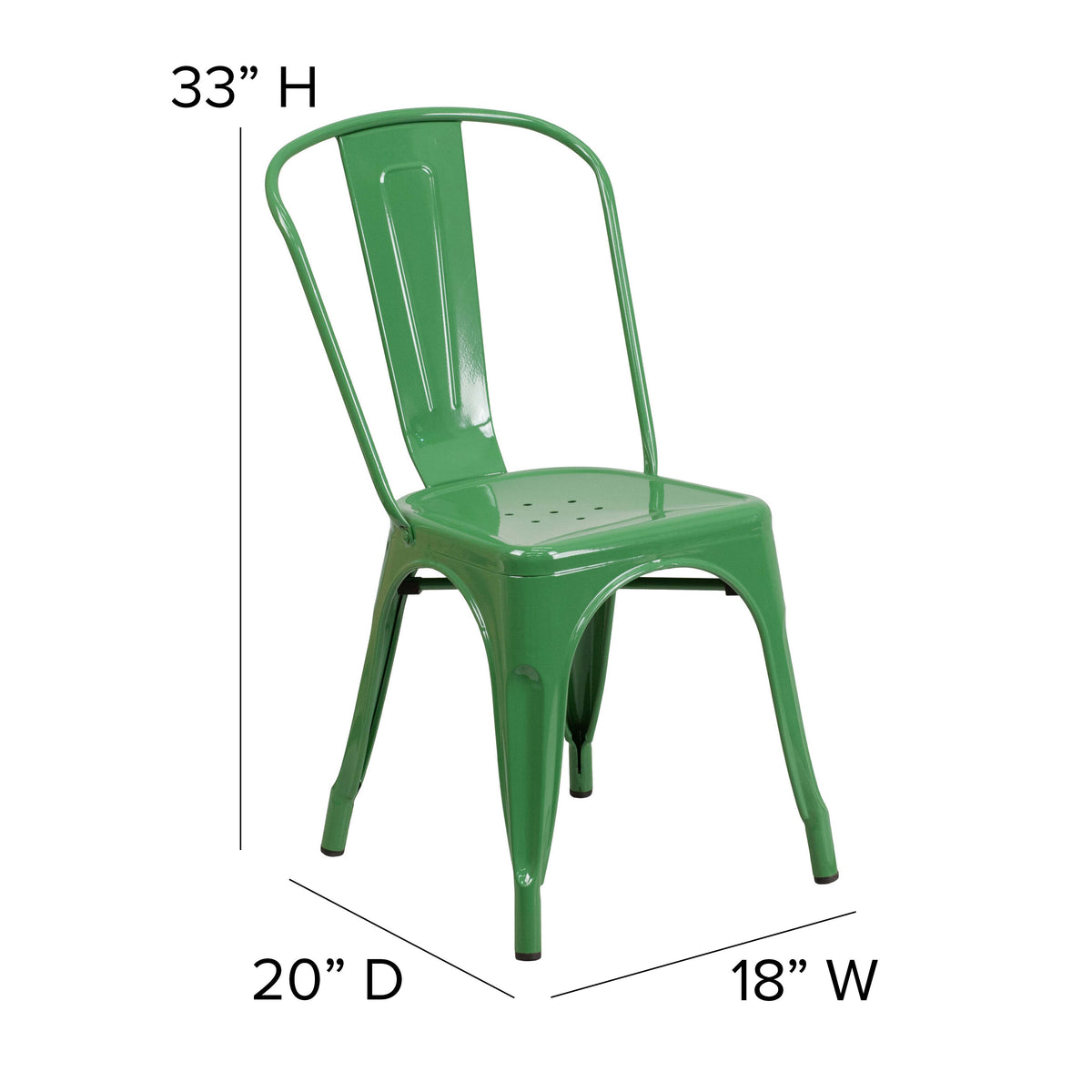Green |#| 31.5" Square Green Metal Indoor-Outdoor Table Set with 4 Stack Chairs