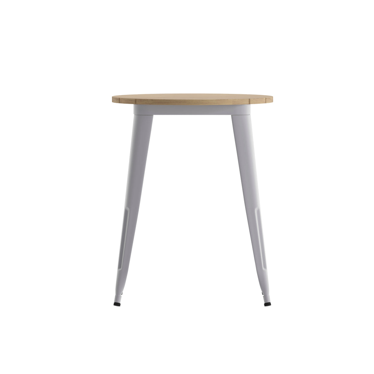 Brown Top/Silver Frame |#| 23.75" RD Commercial Poly Resin Restaurant Table with Steel Frame-Brown/Silver