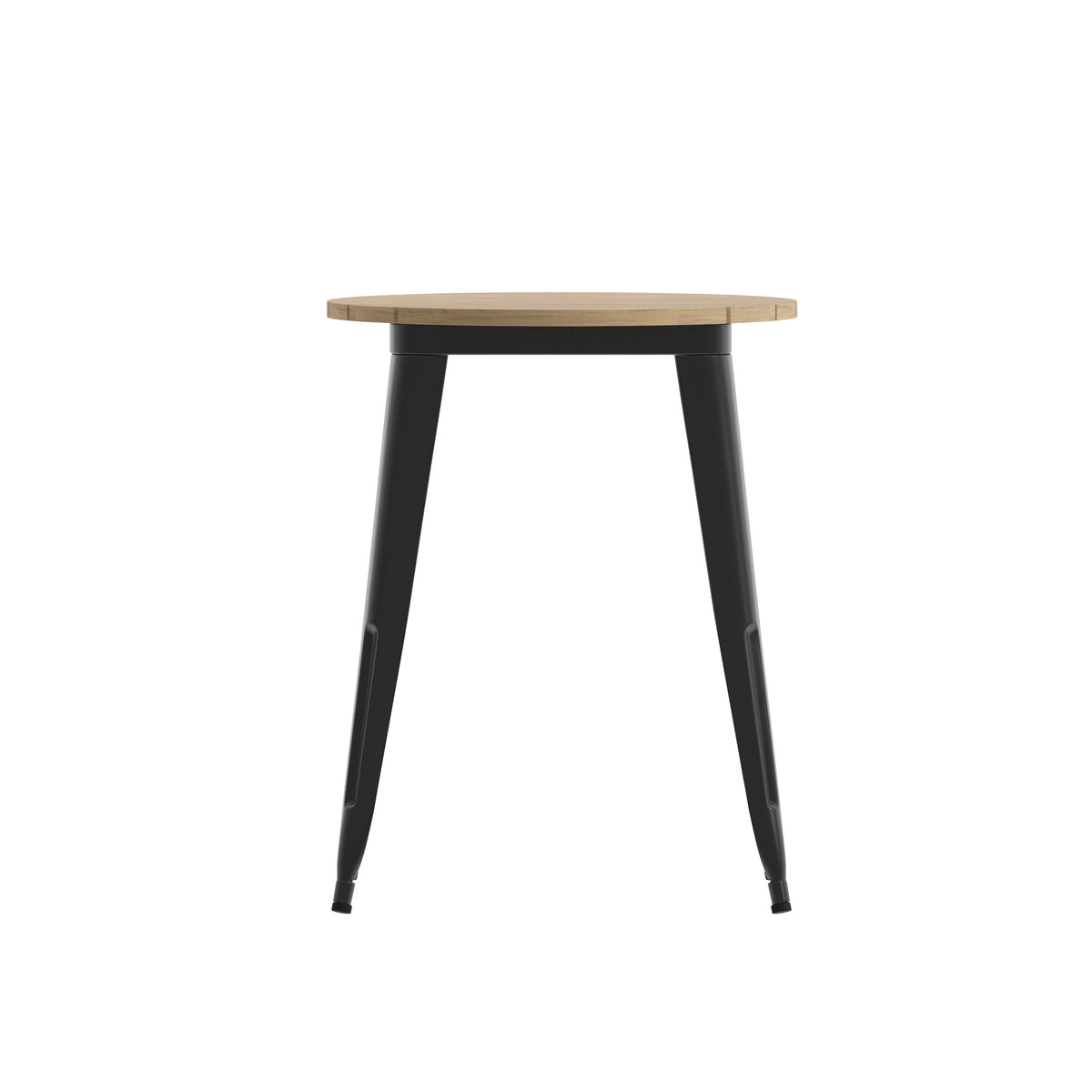 Brown Top/Black Frame |#| 23.75" RD Commercial Poly Resin Restaurant Table with Steel Frame-Brown/Black